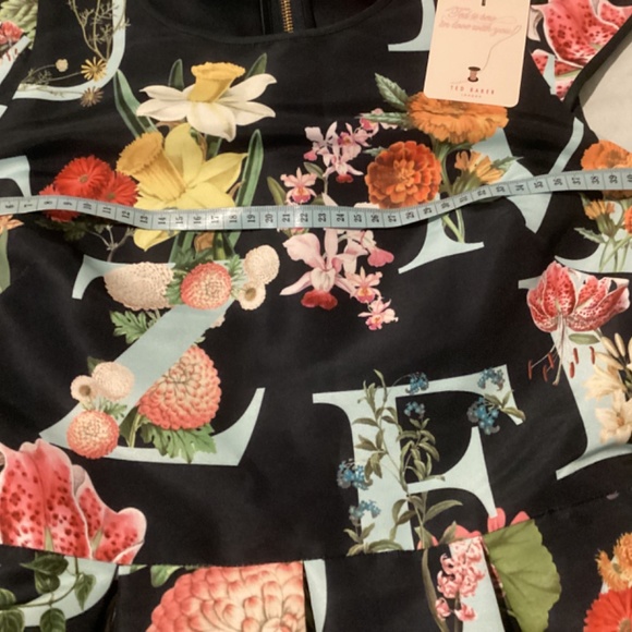 TED BAKER Navy Ottoman Alphabet Skater Dress Size 1 (Aus 8) - Picture 7 of 10